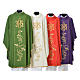 Chasuble in 80% polyester 20% wool, IHS golden embroidery s1
