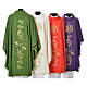 Chasuble in 80% polyester 20% wool, IHS golden embroidery s2