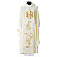 Chasuble in 80% polyester 20% wool, IHS golden embroidery s5
