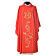 Chasuble in 80% polyester 20% wool, IHS golden embroidery s7