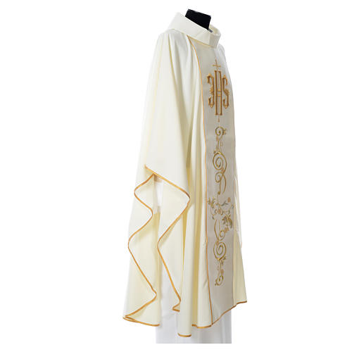 IHS Chasuble with golden embroidery in 80% polyester 20% wool 6