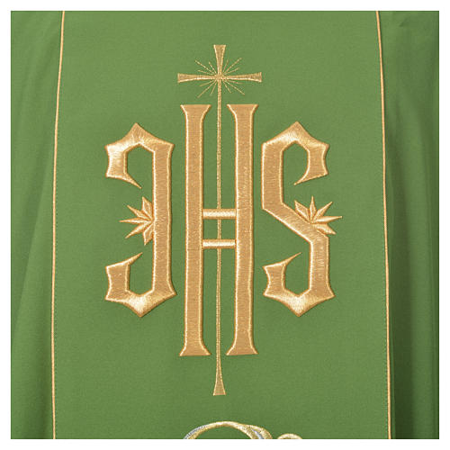 IHS Chasuble with golden embroidery in 80% polyester 20% wool 9