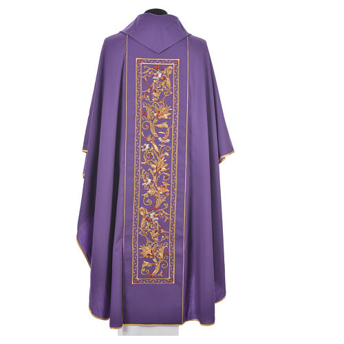 Chasuble in 100% wool, IHS, ears of wheat embroidery 9