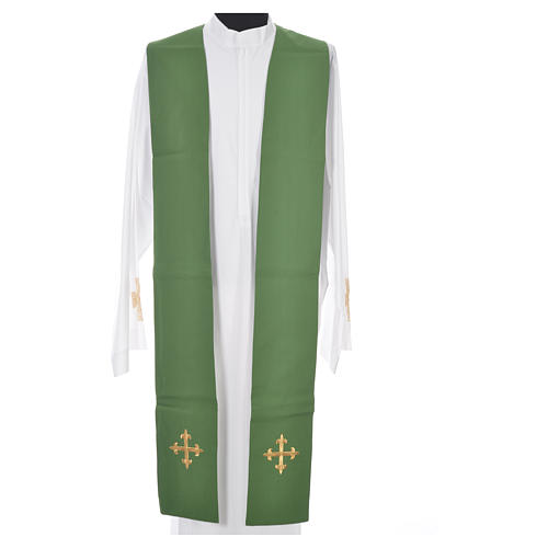 Chasuble in 100% wool, IHS, ears of wheat embroidery 11
