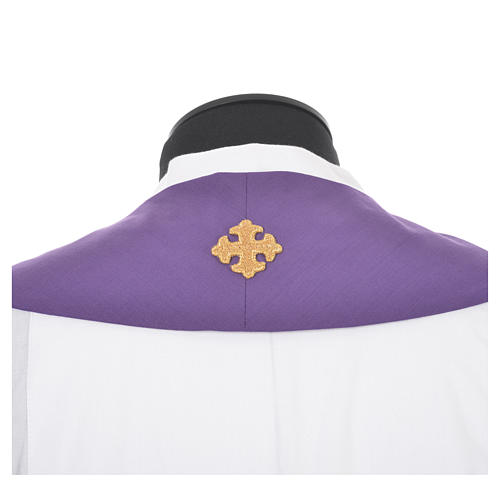 Chasuble in 100% wool, IHS, ears of wheat embroidery 17