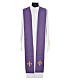 Chasuble in 100% wool, IHS, ears of wheat embroidery s14