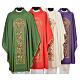 IHS Chasuble in 100% wool with ears of wheat embroidery s1