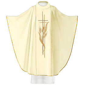 Latin Chasuble with cross and ears of wheat 80% polyester 20% wool