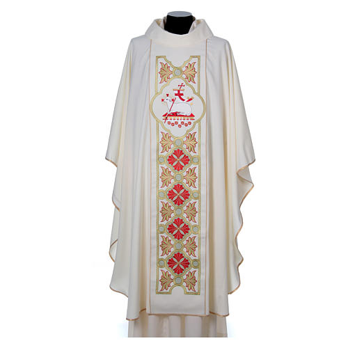 Chasuble in 80% polyester 20% wool, Lamb of God 1
