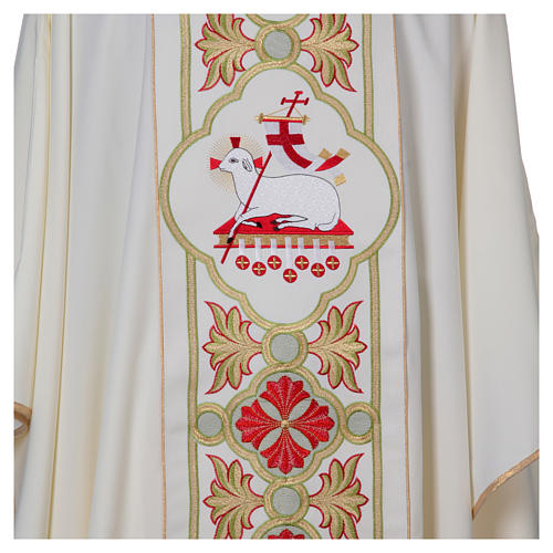 Chasuble in 80% polyester 20% wool, Lamb of God 3