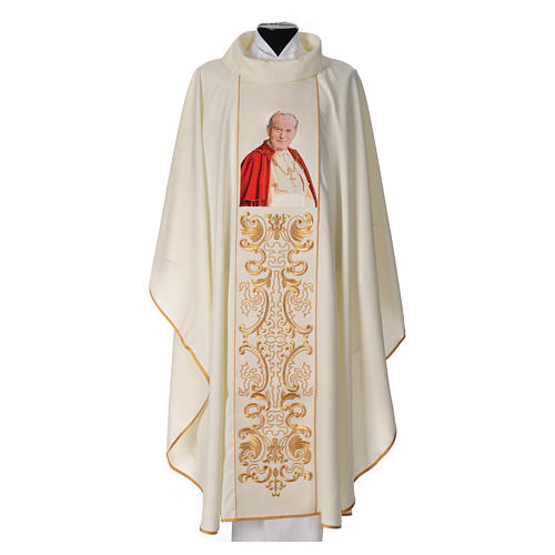 Chasuble in 80% polyester 20% wool, John Paul II 1