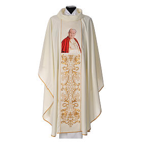 Chasubles: Chasuble 80% polyester 20% laine Jean-Paul II