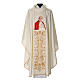 Cream Chasuble with John Paul II in 80% polyester 20% wool s1