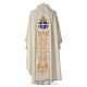 Cream Chasuble with John Paul II in 80% polyester 20% wool s2