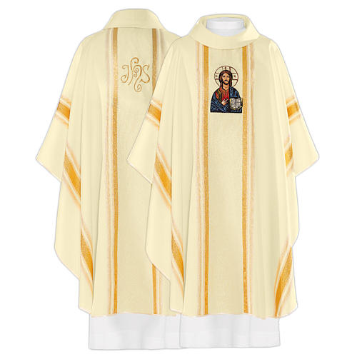 Priest Chasuble with Christ Pantocrator image in 100% polyester 1
