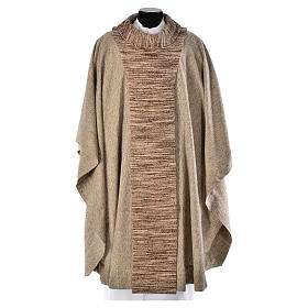 Messgewänder: Franziskanere Kasel Baumwolle und Seide beige