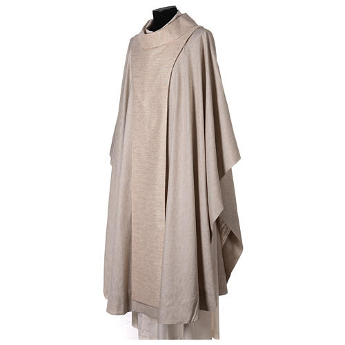 Franciscan Chasuble in Light Brown with Beige Scapular 3