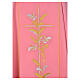 Pink chasuble in 100% polyester, cross, lily s3