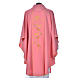 Pink chasuble in 100% polyester, cross, ears of wheat s2
