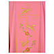 Pink chasuble in 100% polyester, cross, ears of wheat s3