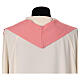 Pink chasuble in 100% polyester, Chi-Rho ears of wheat, grapes s6