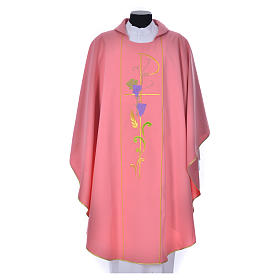 Casula sacerdotale rosa 100% poliestere XP uva spighe