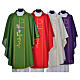 Chasuble in 100% polyester, Chi-Rho ears of wheat, grapes s9