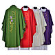 Chasuble in 100% polyester, Chi-Rho ears of wheat, grapes s10