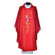 Chasuble in 100% polyester, Chi-Rho ears of wheat, grapes s13