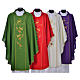 Chasuble with embroidered cross and wheat in 100% polyester s1