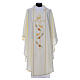Chasuble with embroidered cross and wheat in 100% polyester s4