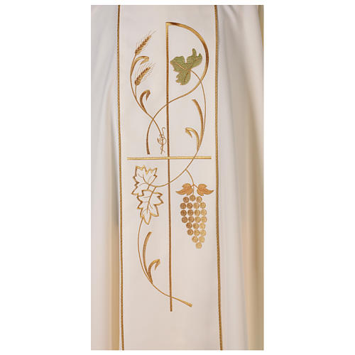 Gothic Chasuble with ears of wheat, grapes in 100% polyester 2