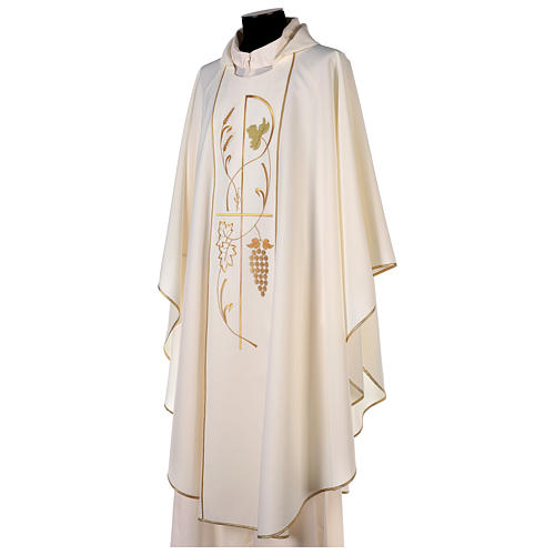 Gothic Chasuble with ears of wheat, grapes in 100% polyester 3