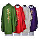 Chasuble in 100% polyester, cross, lily s2