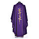 Chasuble in 100% polyester, cross, lily s7