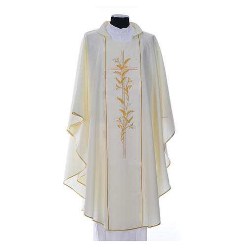 Ornat kapłański 100% poliester krzyż lilie 6