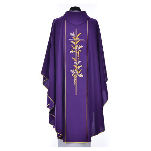 Ornat kapłański 100% poliester krzyż lilie 7