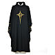 Black chasuble 100% polyester, stylised cross s4