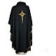 Black chasuble 100% polyester, stylised cross s5