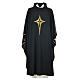 Black chasuble 100% polyester, stylised cross s1