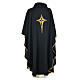 Black chasuble 100% polyester, stylised cross s2