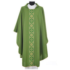 Chasuble 100% polyester golden crosses embellishment