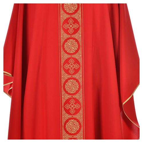 Chasuble 100% polyester décors croix dorées 6