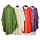 Chasuble 100% polyester décors croix dorées s11