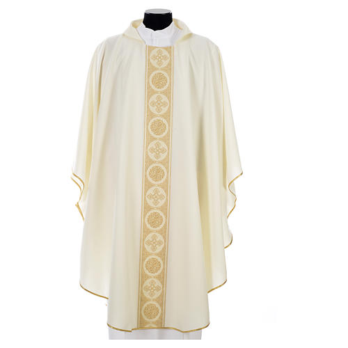 Liturgical Chasuble 100% polyester golden crosses embellishment 4