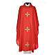 Chasuble in 90% bamboo and 10% natural viscose with golden cross s1
