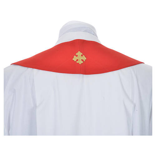 Chasuble with Roll Collar in 90% Bamboo and 10% Natural Viscose with Golden cross 5
