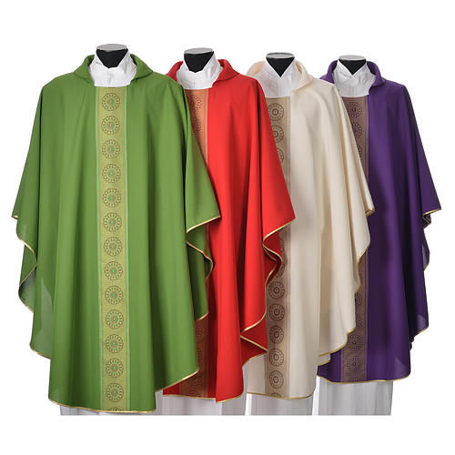 Gothic Chasuble with cross embellishments in polyester 1