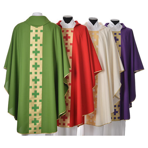 Sacred Chasuble in polyester with regular crosses 2