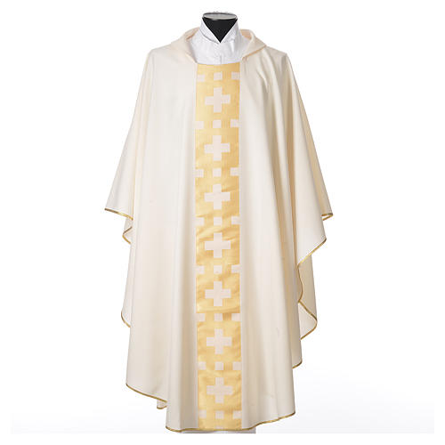 Sacred Chasuble in polyester with regular crosses 4